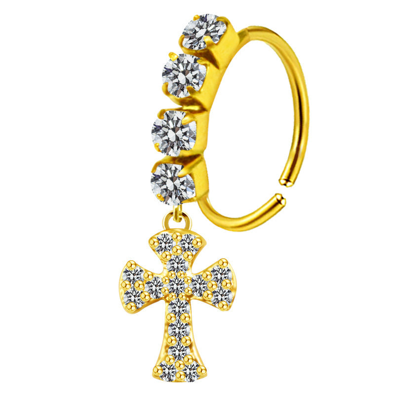 Diamond Hoop Nose Ring